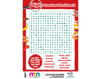 high potassium food word search