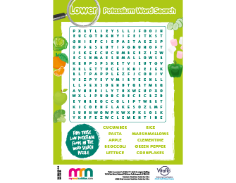 low potassium food word search